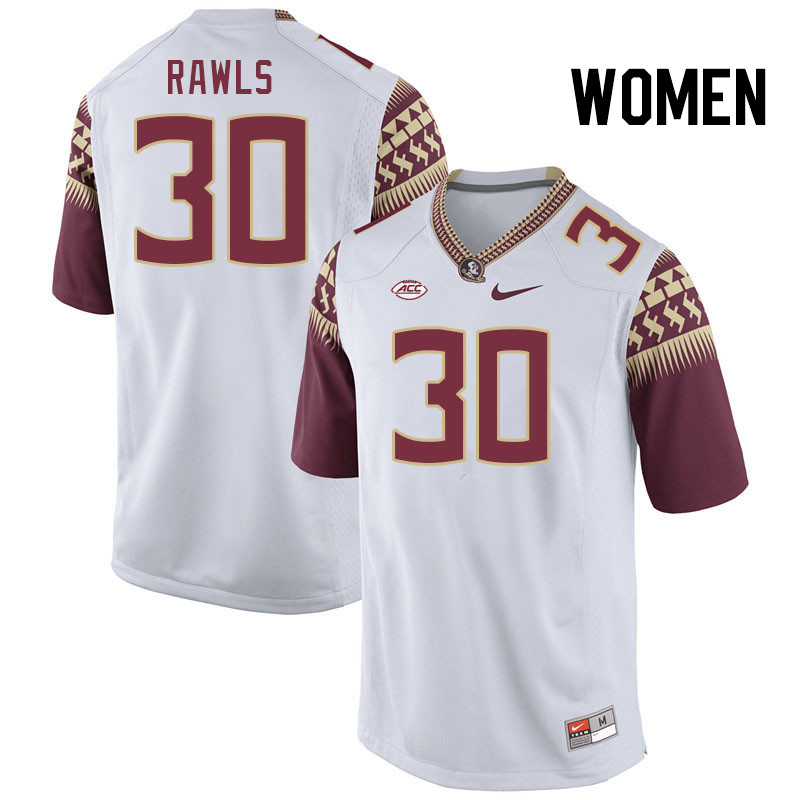 Women #30 Ja'Bril Rawls Florida State Seminoles College Football Jerseys Stitched Sale-White